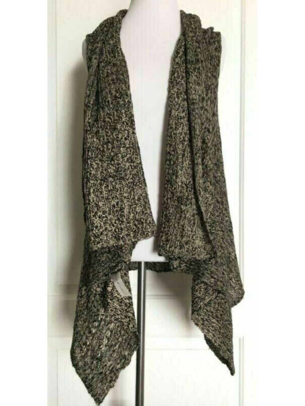 THE PAPER STORE Sweater Shawl Collar Vest NEW Wrap Draped Knit M Cardigan OS